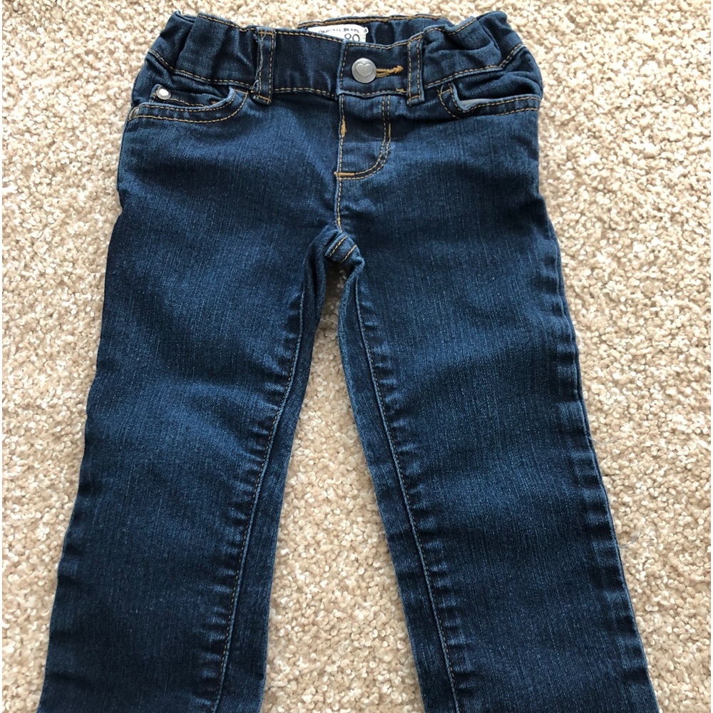 Toddler Girls EST 89 Place Dark Blue Skinny Jeans Five Pocket ADJ WAIST Size 2T